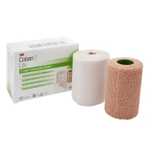 3M™ Coban™2 Lite Self-adherent / Pull On Closure 2 Layer Compression Bandage System, 1 Box