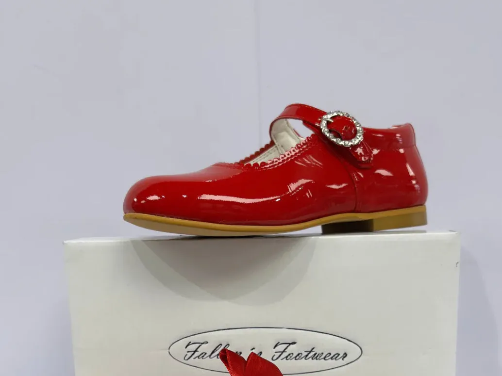 6270-1 Red Shoe with Diamante Buckle