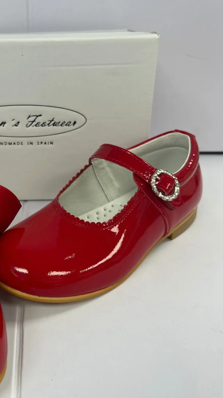 6270-1 Red Shoe with Diamante Buckle