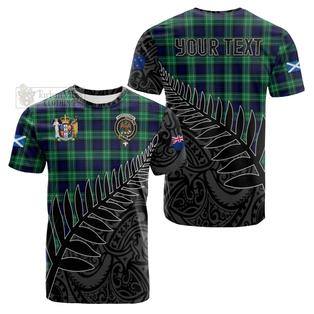 Abercrombie Crest Tartan Cotton T-shirt with New Zealand Silver Fern Half Style