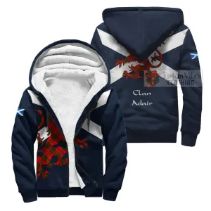 Adair Tartan Lion Rampant Sherpa Hoodie  Proudly Display Your Heritage with Alba Gu Brath and Clan Name