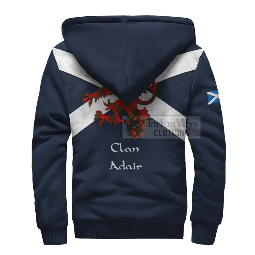 Adair Tartan Lion Rampant Sherpa Hoodie  Proudly Display Your Heritage with Alba Gu Brath and Clan Name