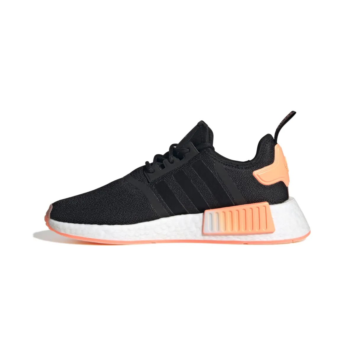 ADIDAS GW9463 NMD_R1 WMN`S (Medium) Black/Orange/White Stretch Fabric Running Shoes