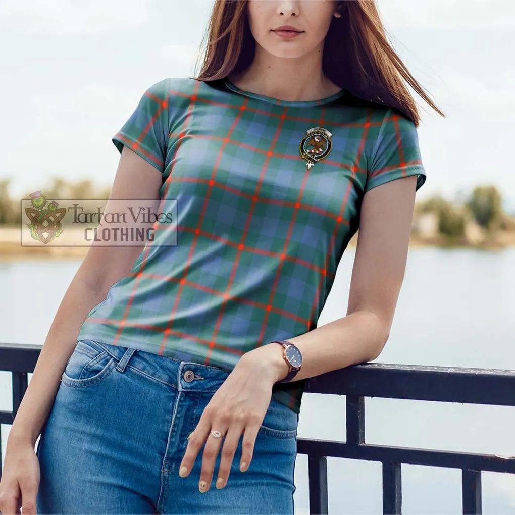 Agnew Ancient Tartan Cotton T-Shirt with Family Crest