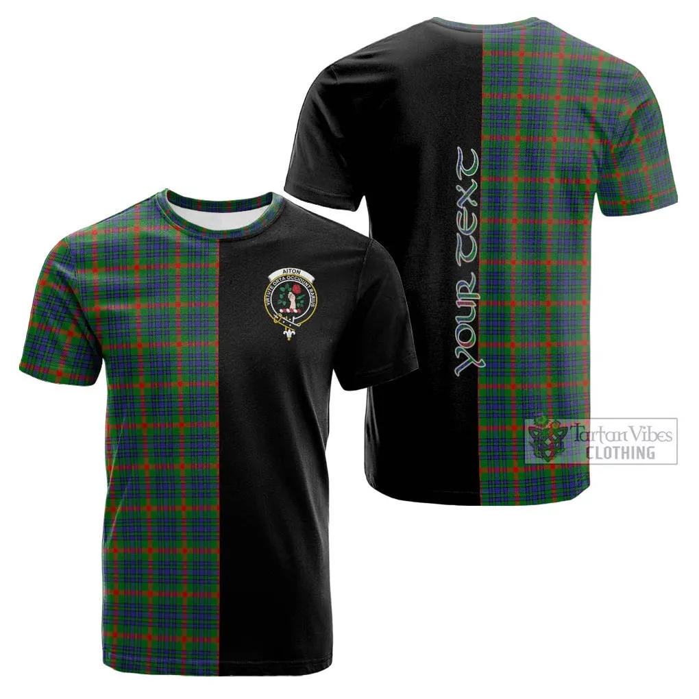 Aiton Tartan Cotton T-shirt with Family Crest and Half Of Me Style