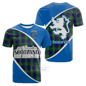 Alexander Family Crest Tartan Cotton T-shirt Celebrate Saint Andrew's Day in Style