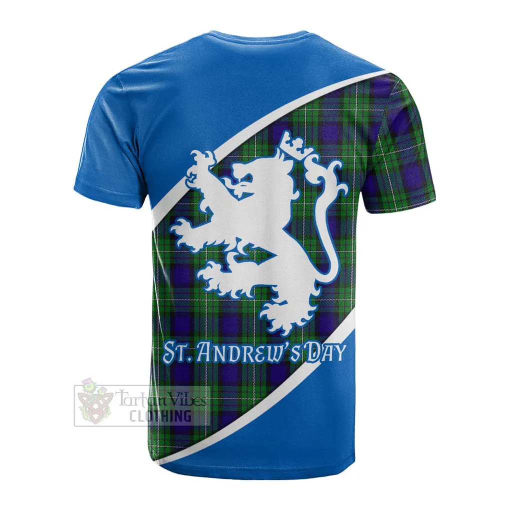 Alexander Family Crest Tartan Cotton T-shirt Celebrate Saint Andrew's Day in Style