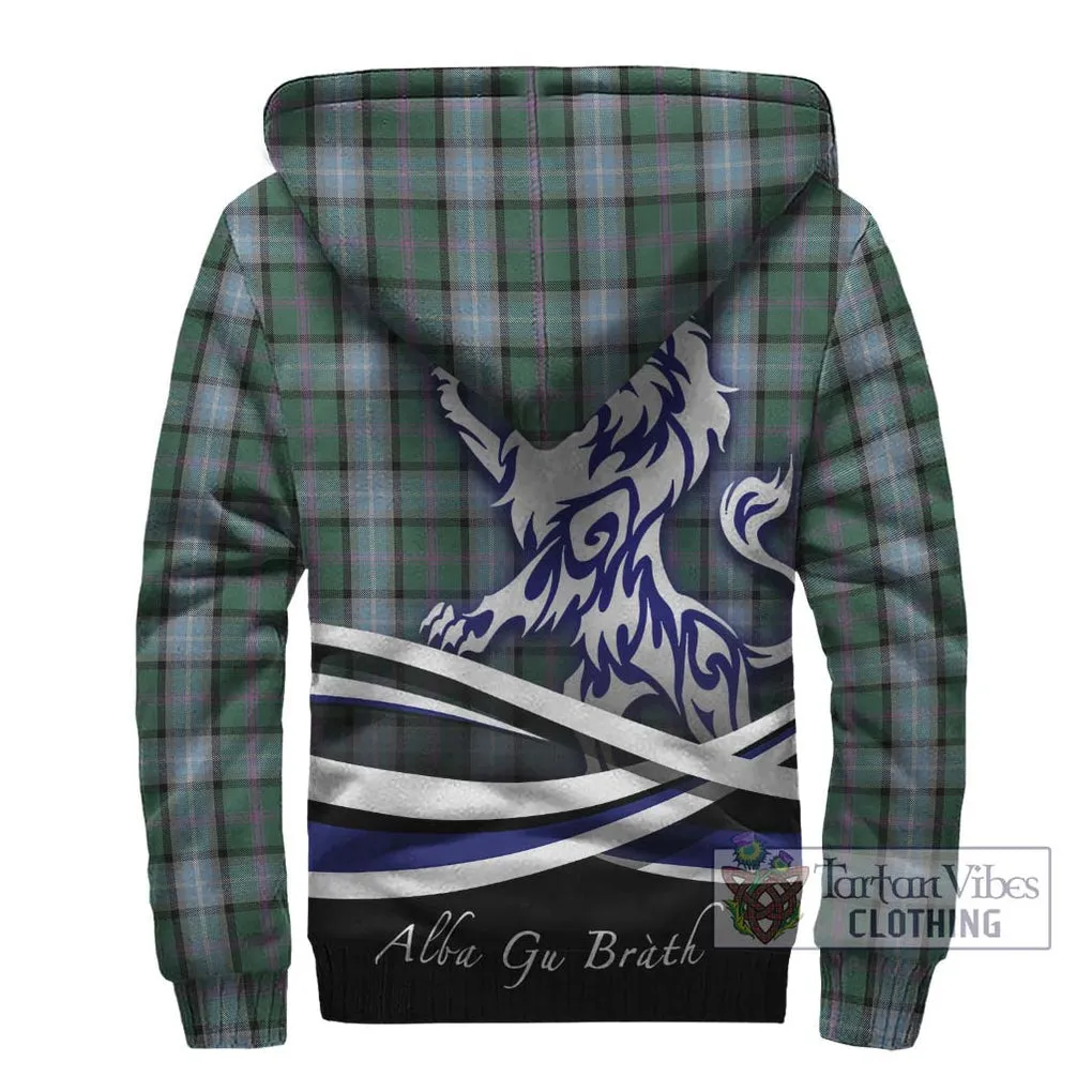 Alexander of Menstry Hunting Tartan Sherpa Hoodie with Alba Gu Brath Regal Lion Emblem