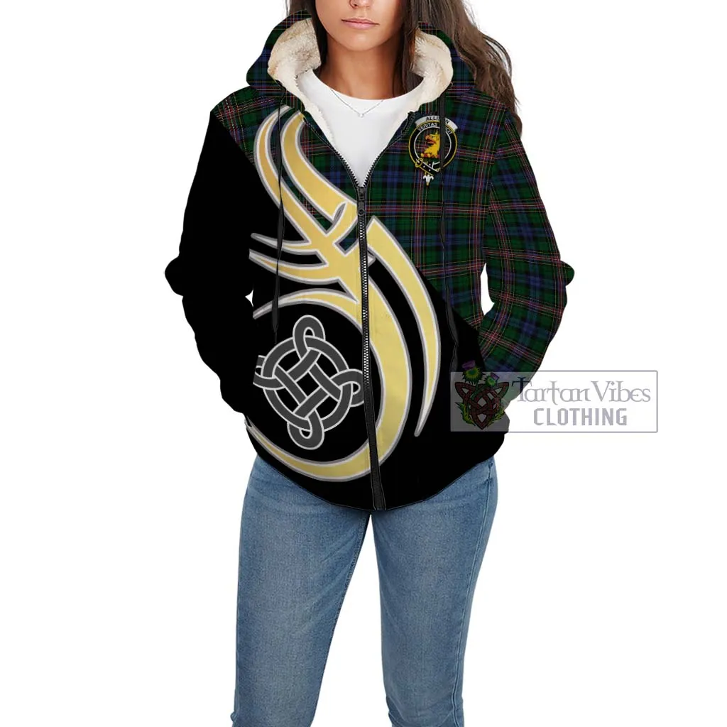 Allison Tartan Sherpa Hoodie with Family Crest and Celtic Symbol Style