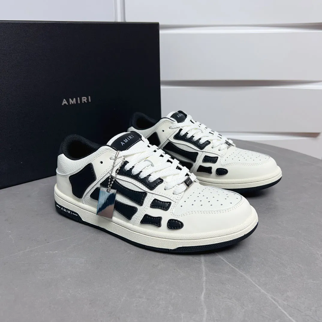 AMR Skel Top Low White and Black Sneakers-145