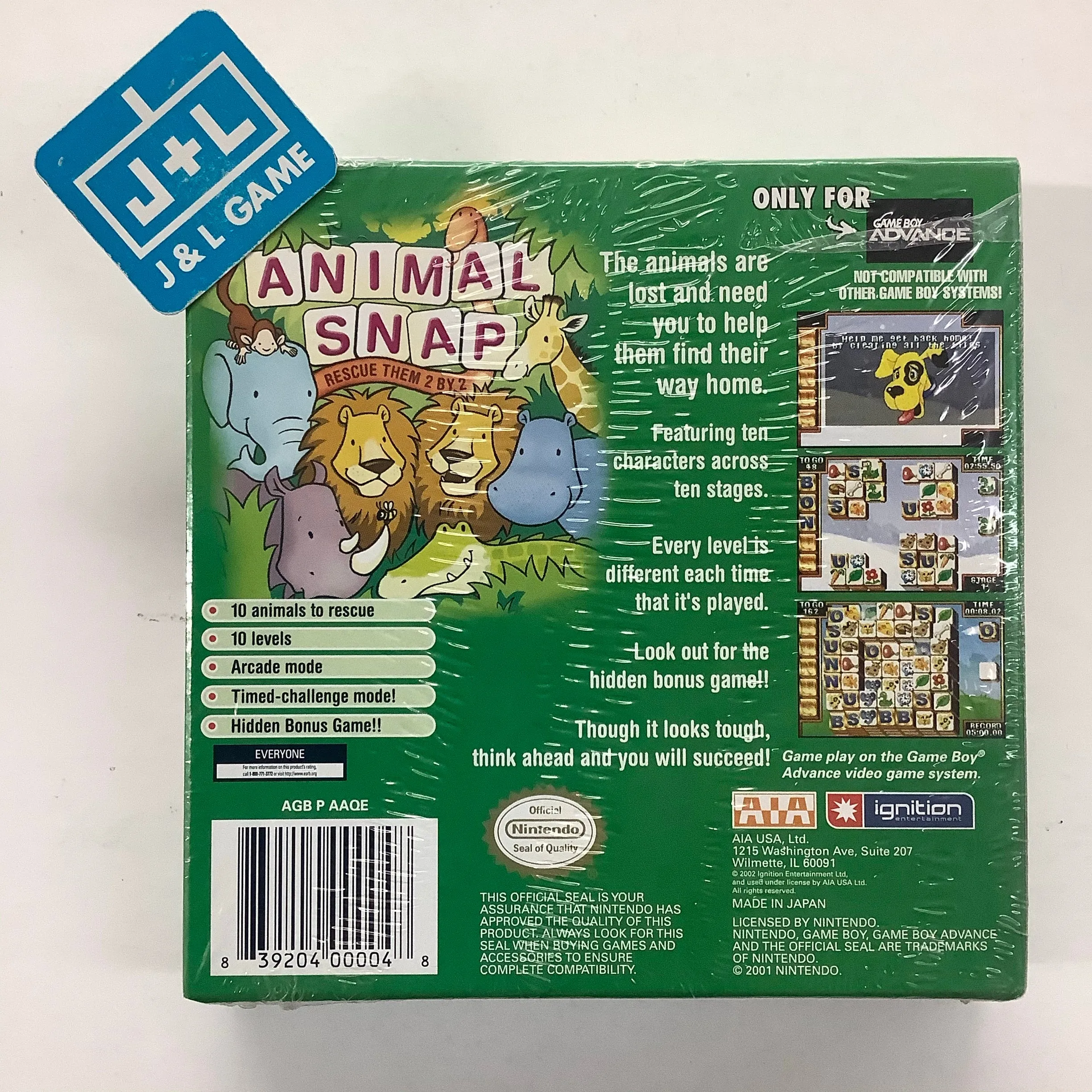 Animal Snap: Rescue Them 2 By 2 - (GBA) Game Boy Advance