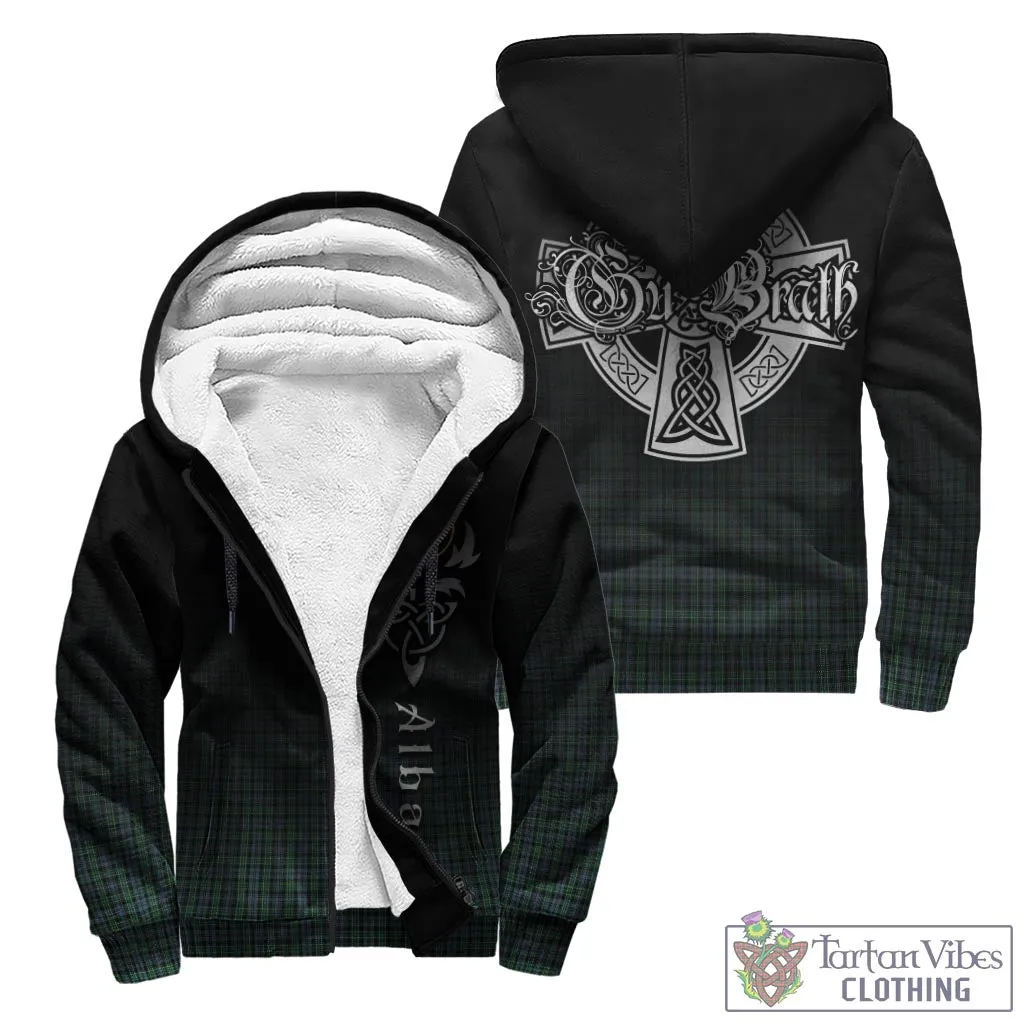 Arbuthnot Tartan Sherpa Hoodie Featuring Alba Gu Brath Family Crest Celtic Inspired