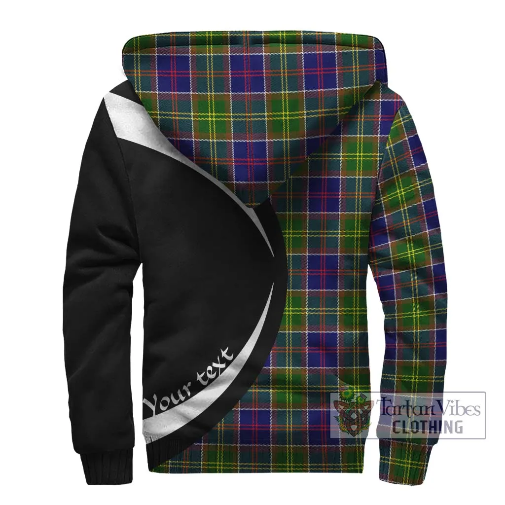 Arnott Tartan Sherpa Hoodie with Family Crest Circle Style