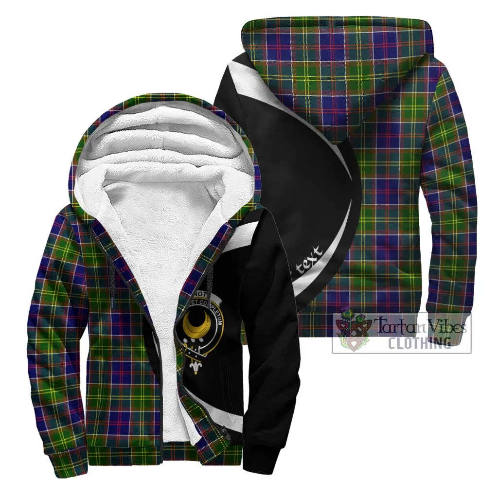 Arnott Tartan Sherpa Hoodie with Family Crest Circle Style