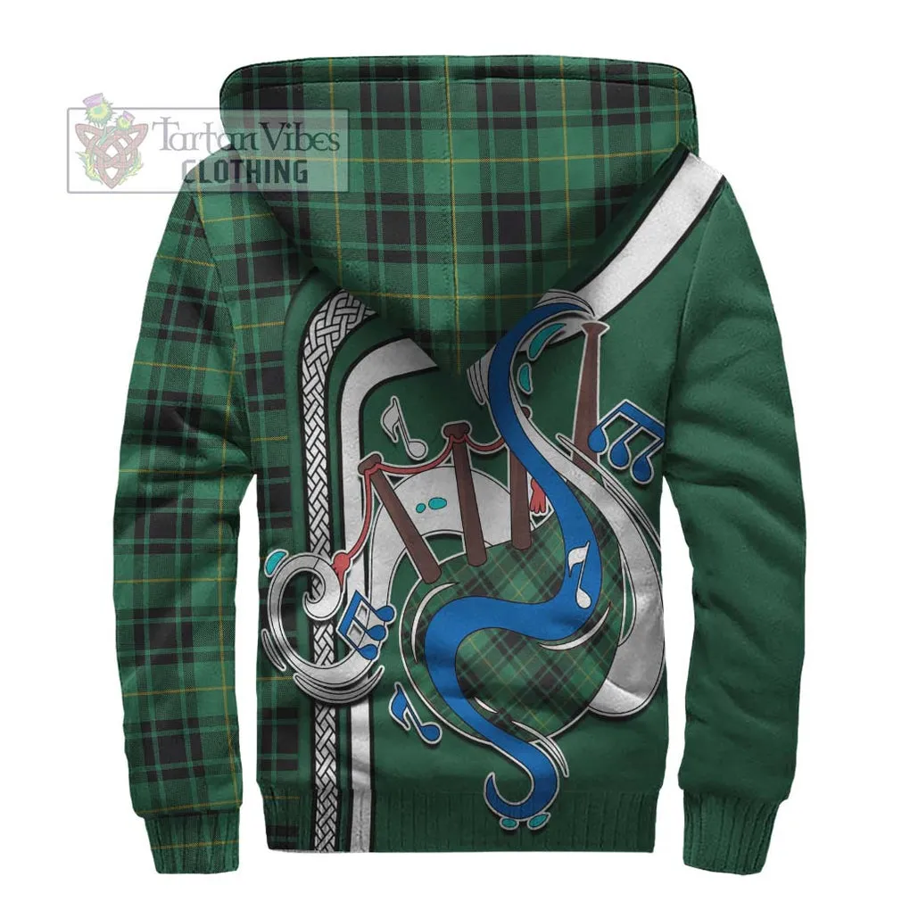 Arthur Ancient Tartan Sherpa Hoodie with Epic Bagpipe Style