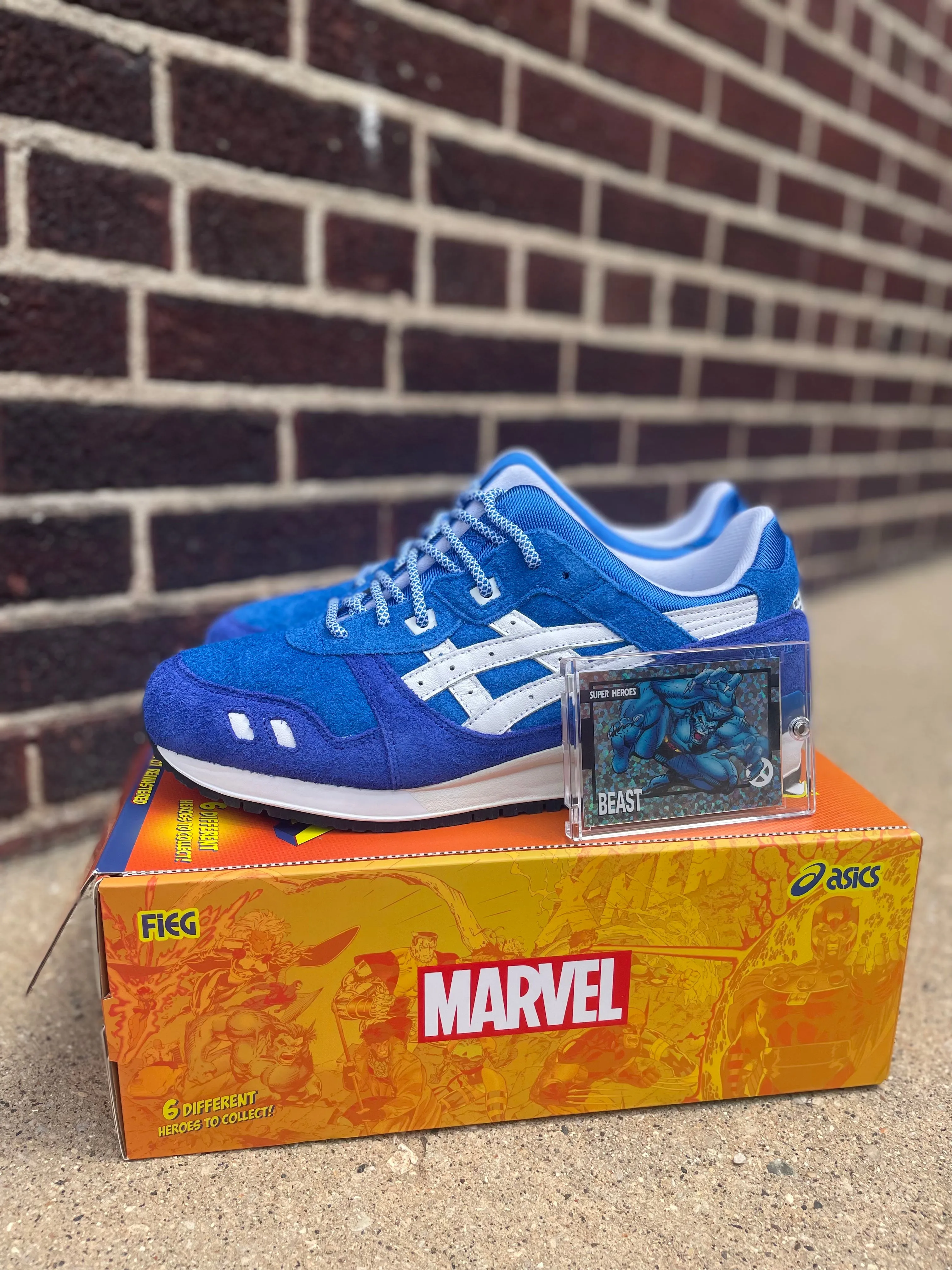 ASICS Gel-Lyte III '07 Remastered Kith Marvel X-Men Beast Opened Box (Silver Trading Card Included)