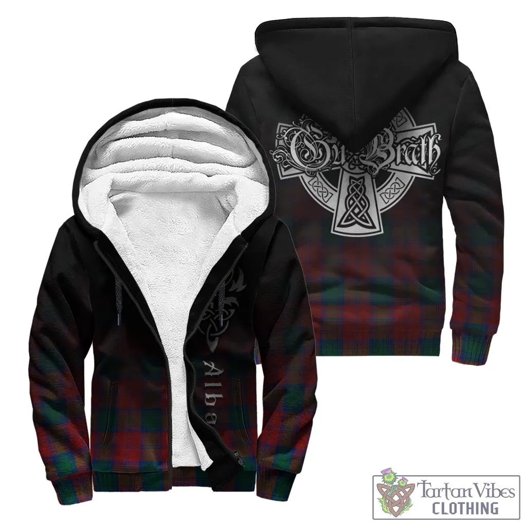 Auchinleck (Affleck) Tartan Sherpa Hoodie Featuring Alba Gu Brath Family Crest Celtic Inspired