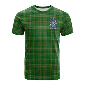 Aylward Irish Clan Tartan Cotton T-shirt with Coat of Arms