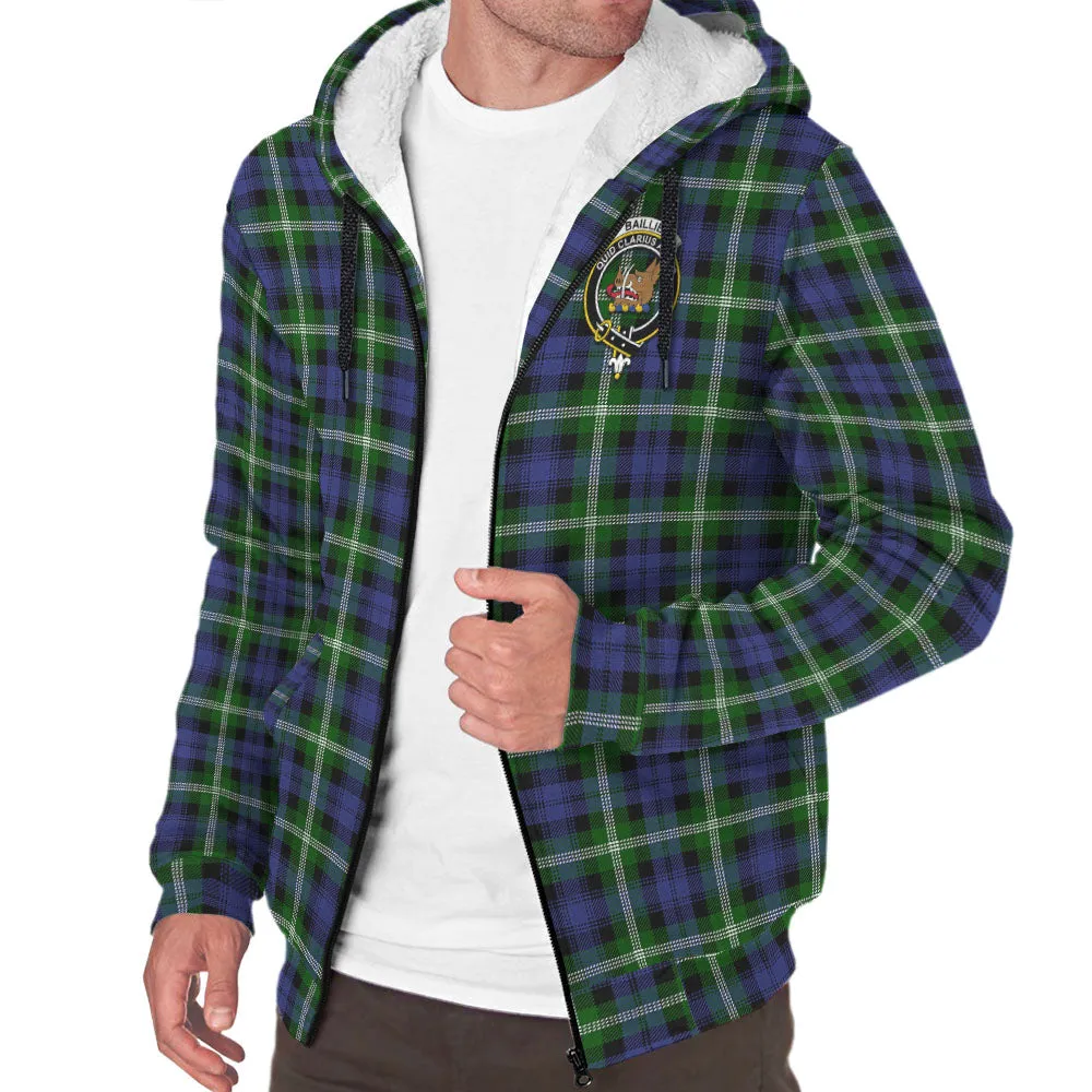 Baillie (Bailey) Tartan Sherpa Hoodie with Family Crest