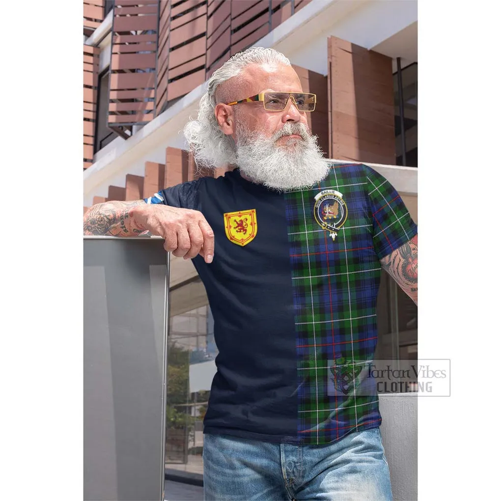 Baillie Tartan Cotton T-shirt Alba with Scottish Lion Royal Arm Half Style