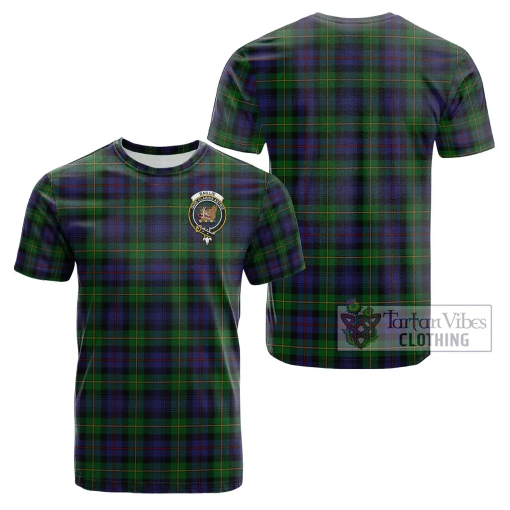 Baillie Tartan Cotton T-Shirt with Family Crest