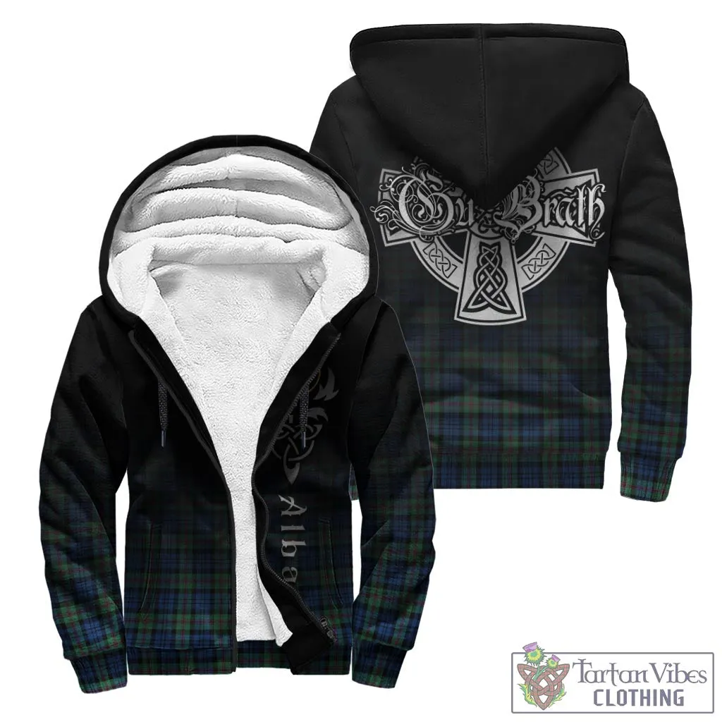 Baird Ancient Tartan Sherpa Hoodie Featuring Alba Gu Brath Family Crest Celtic Inspired