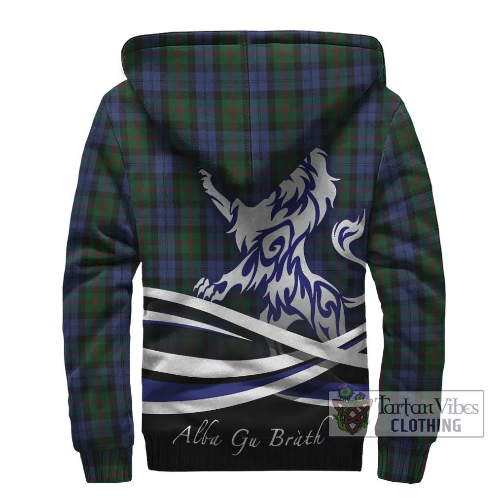 Baird Tartan Sherpa Hoodie with Alba Gu Brath Regal Lion Emblem