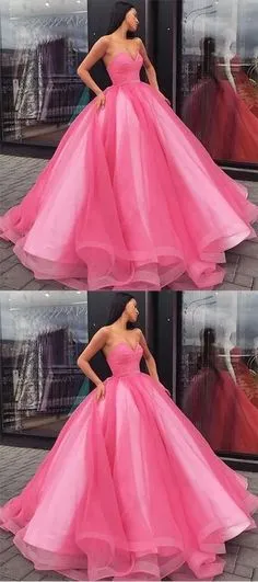 Ball Gown Sweetheart Pink Prom Dress   cg10363