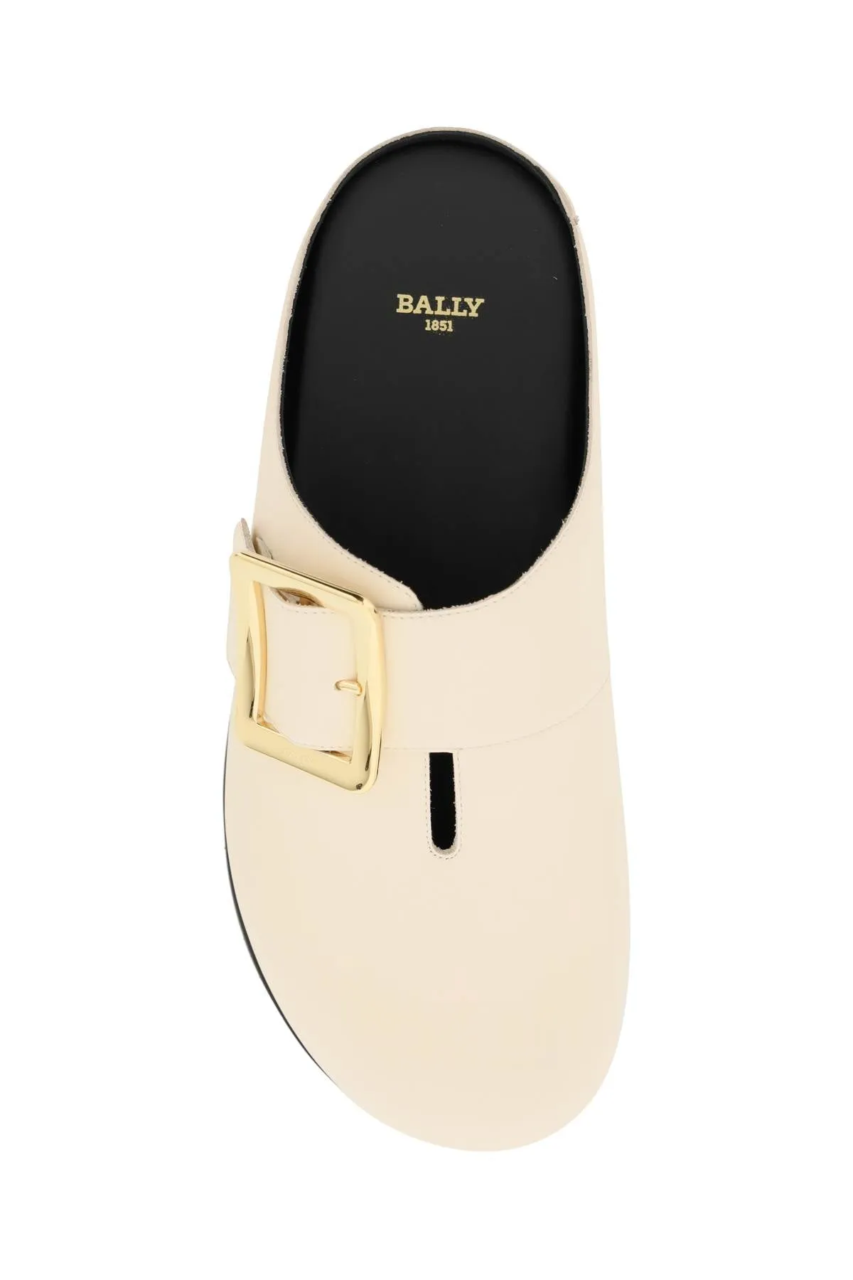 Bally leather clogs with buckle