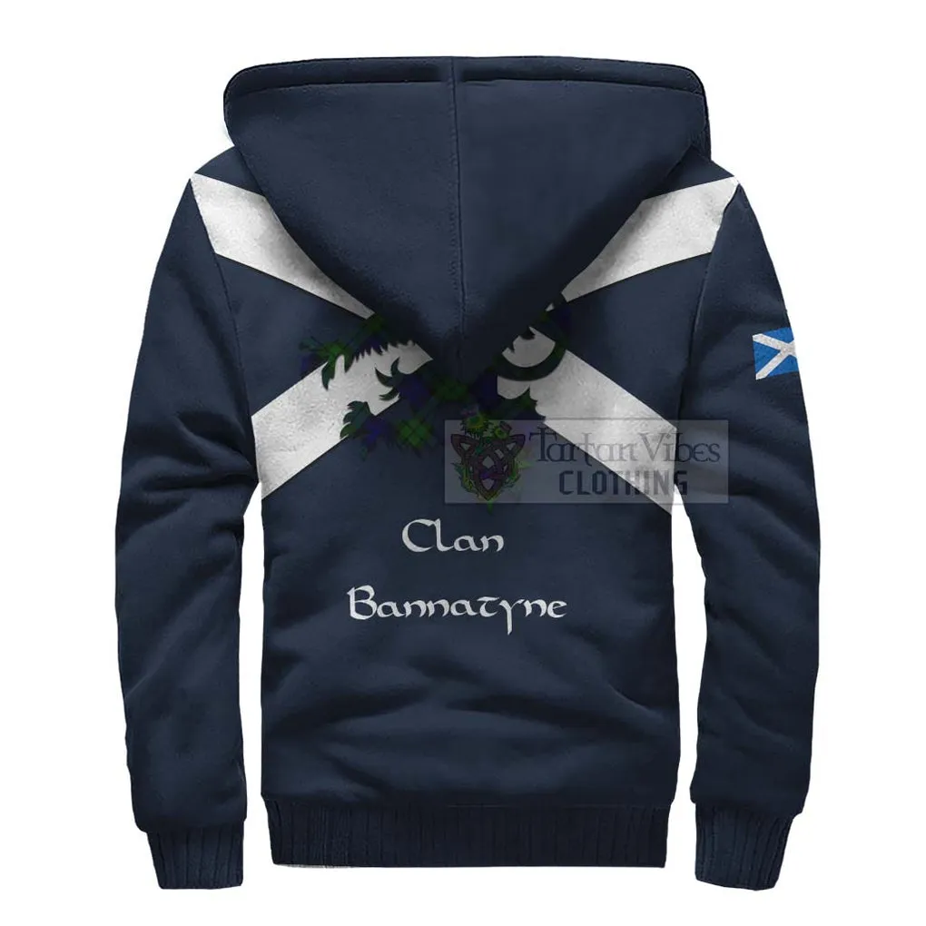 Bannatyne Tartan Lion Rampant Sherpa Hoodie  Proudly Display Your Heritage with Alba Gu Brath and Clan Name