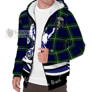 Bannerman Tartan Sherpa Hoodie with Alba Gu Brath Regal Lion Emblem