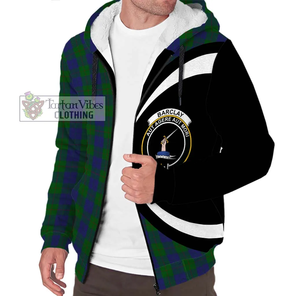 Barclay Tartan Sherpa Hoodie with Family Crest Circle Style