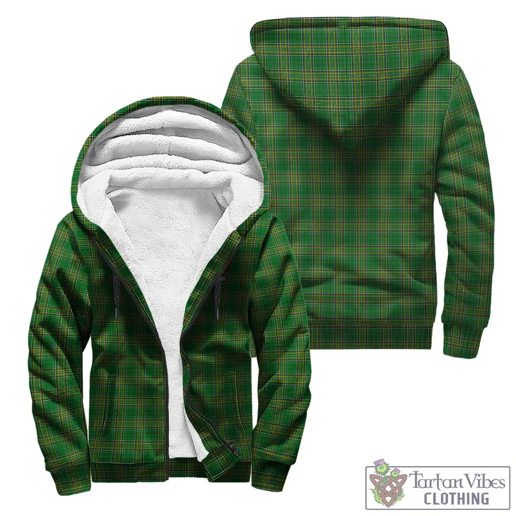 Barrett Irish Clan Tartan Sherpa Hoodie with Coat of Arms