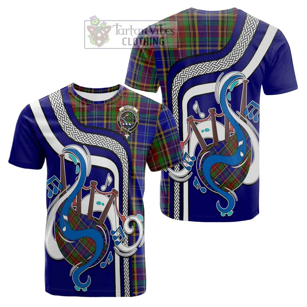 Beattie Tartan Cotton T-shirt with Epic Bagpipe Style