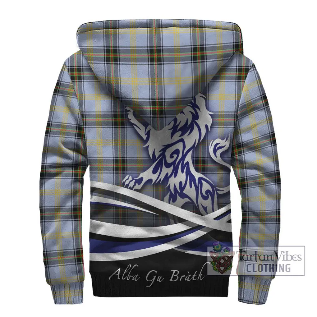 Bell of the Borders Tartan Sherpa Hoodie with Alba Gu Brath Regal Lion Emblem