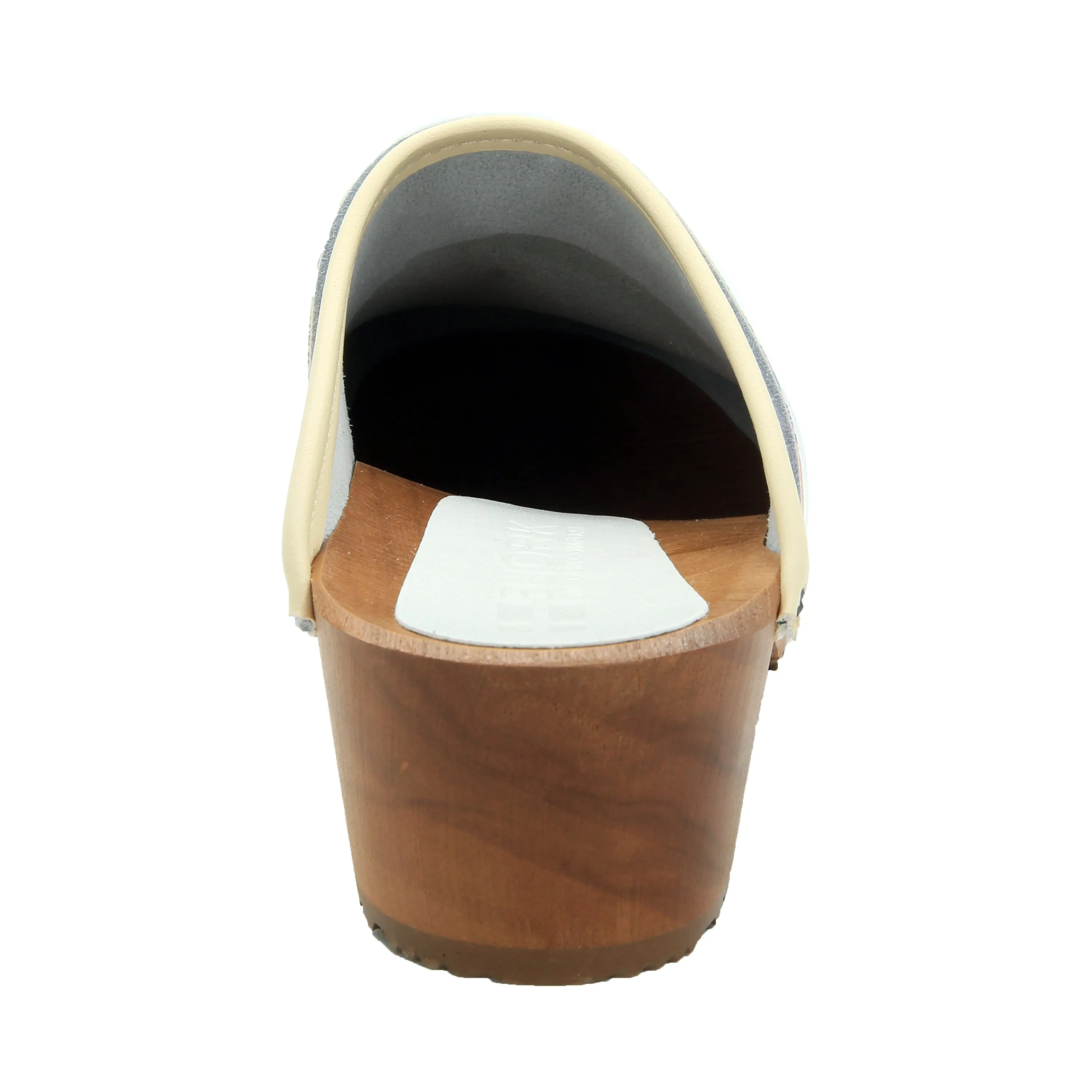 BJORK Bonita Wood Open Back Leather Clogs - CLOSEOUT