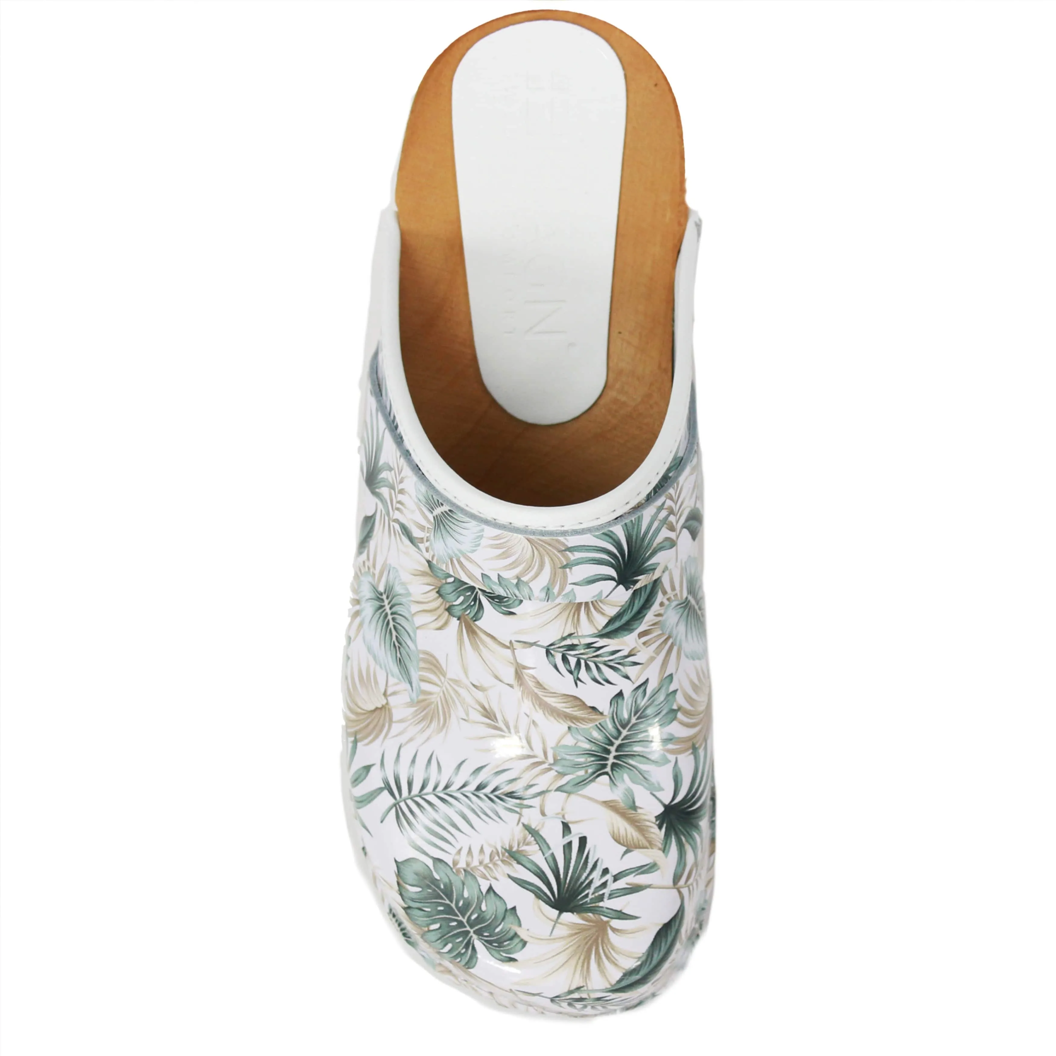 BJORK Maja Open Back Tropical Leather Clogs