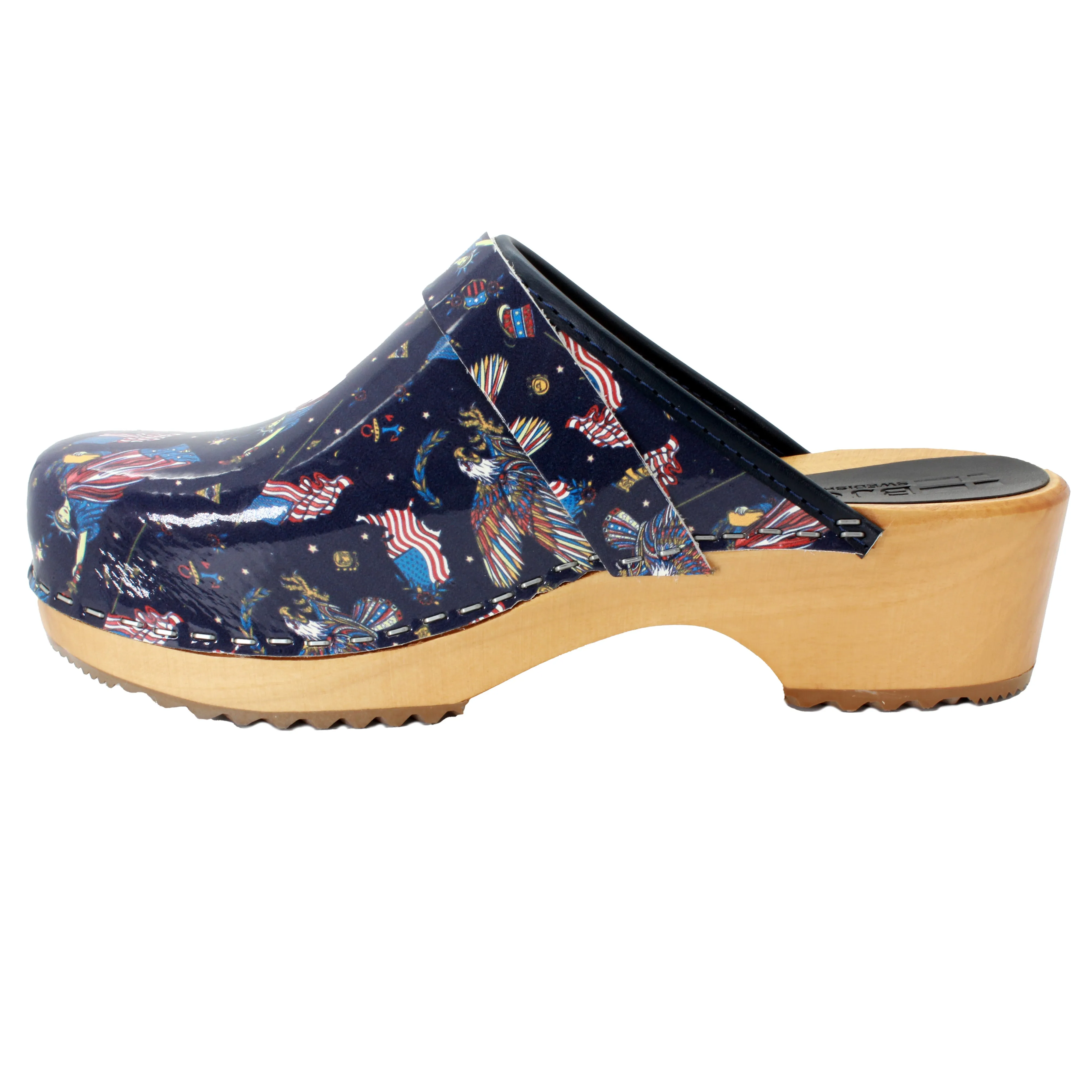 BJORK Maja Wood Liberty Leather Clogs