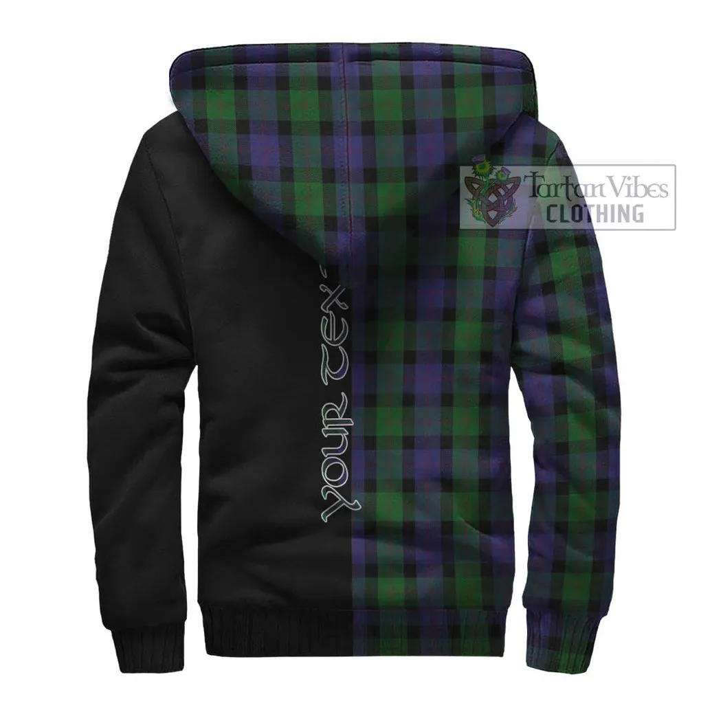 Blair Tartan Sherpa Hoodie with Family Crest and Half Of Me Style