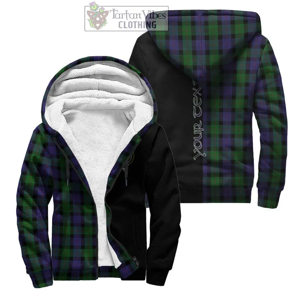 Blair Tartan Sherpa Hoodie with Family Crest and Half Of Me Style