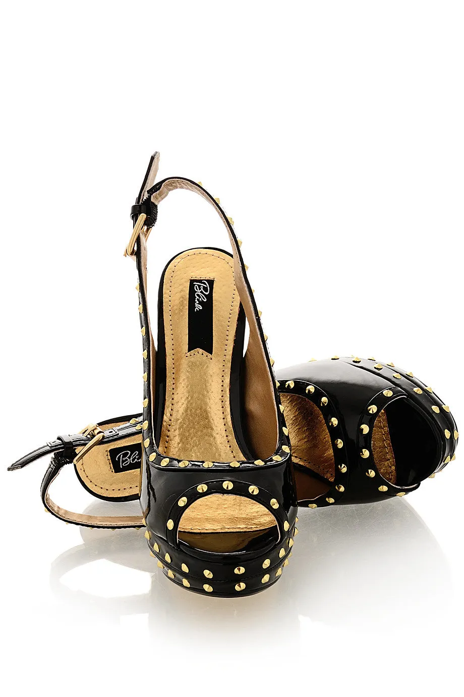 BLINK CARRIE Black Studded Platforms