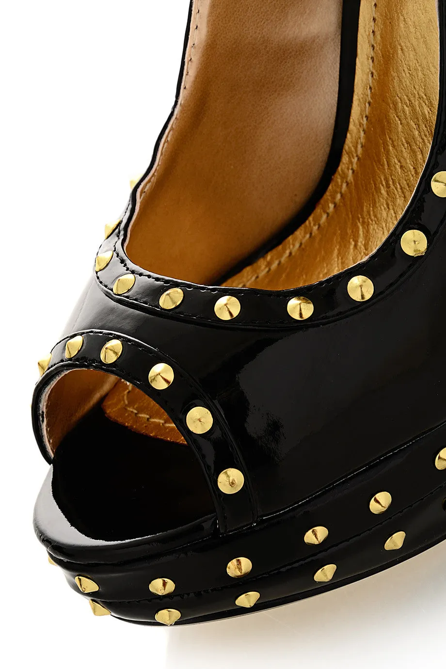 BLINK CARRIE Black Studded Platforms