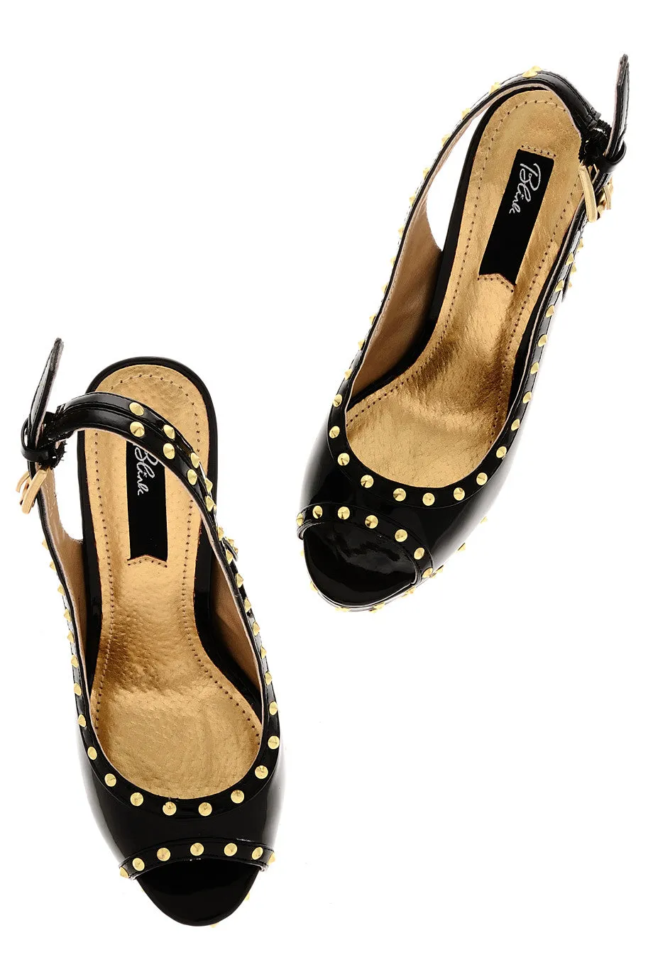 BLINK CARRIE Black Studded Platforms