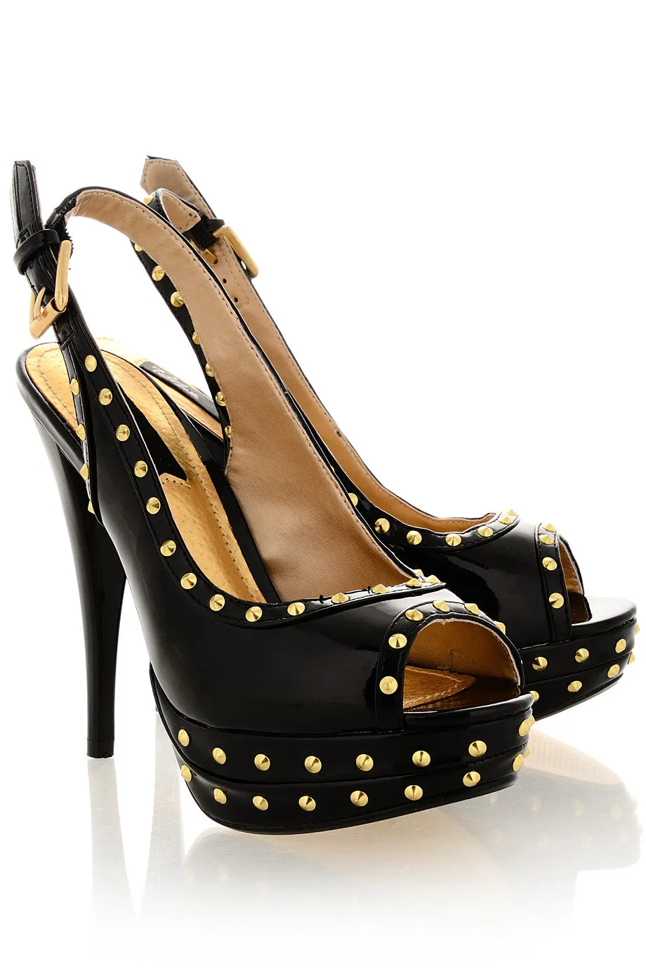 BLINK CARRIE Black Studded Platforms