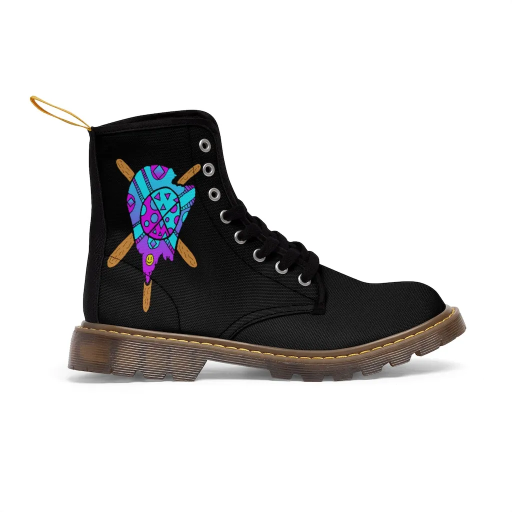 Blue and Purple Melted Popsicle Women's Canvas Boots