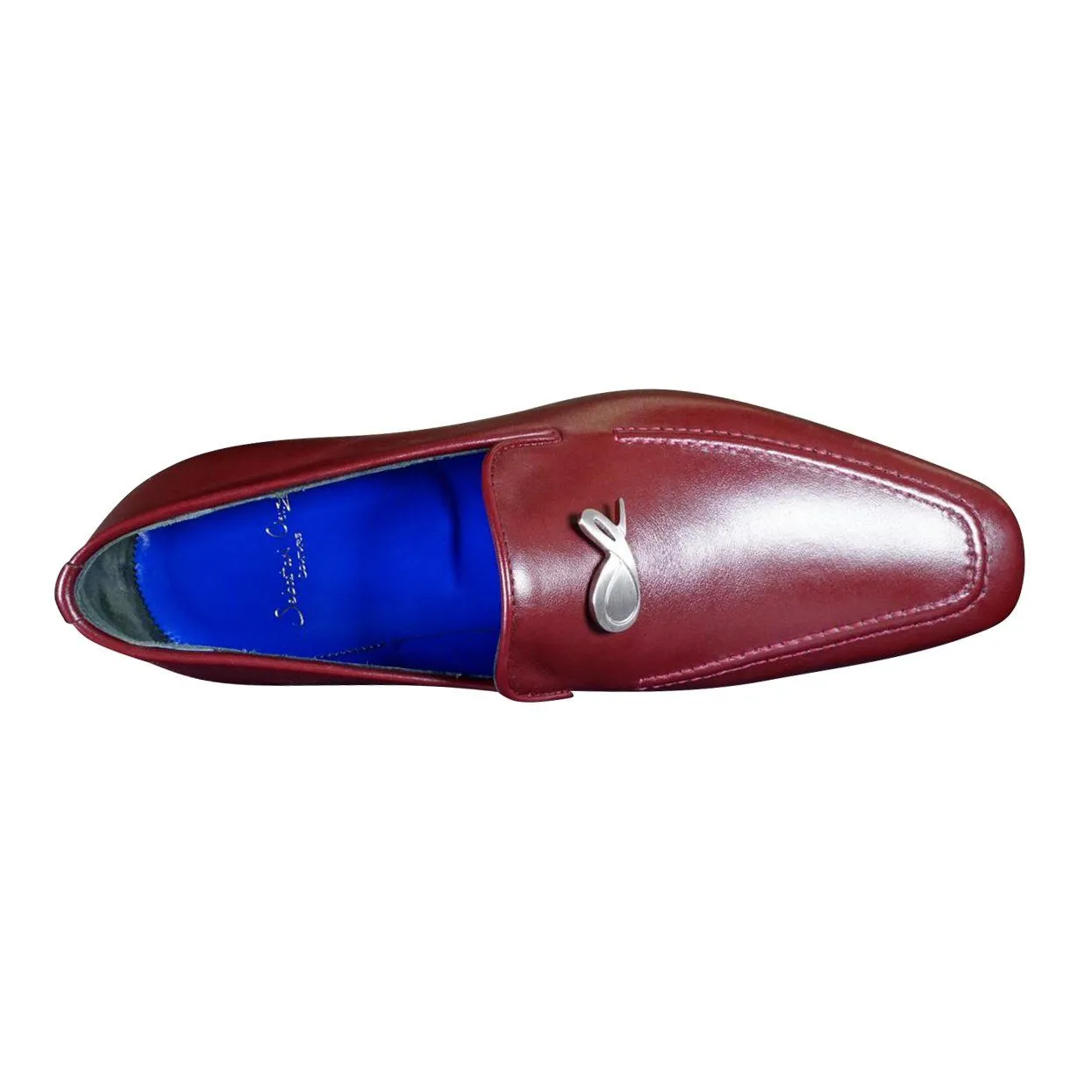 Bordo With Silver Hardware Leather Loafers