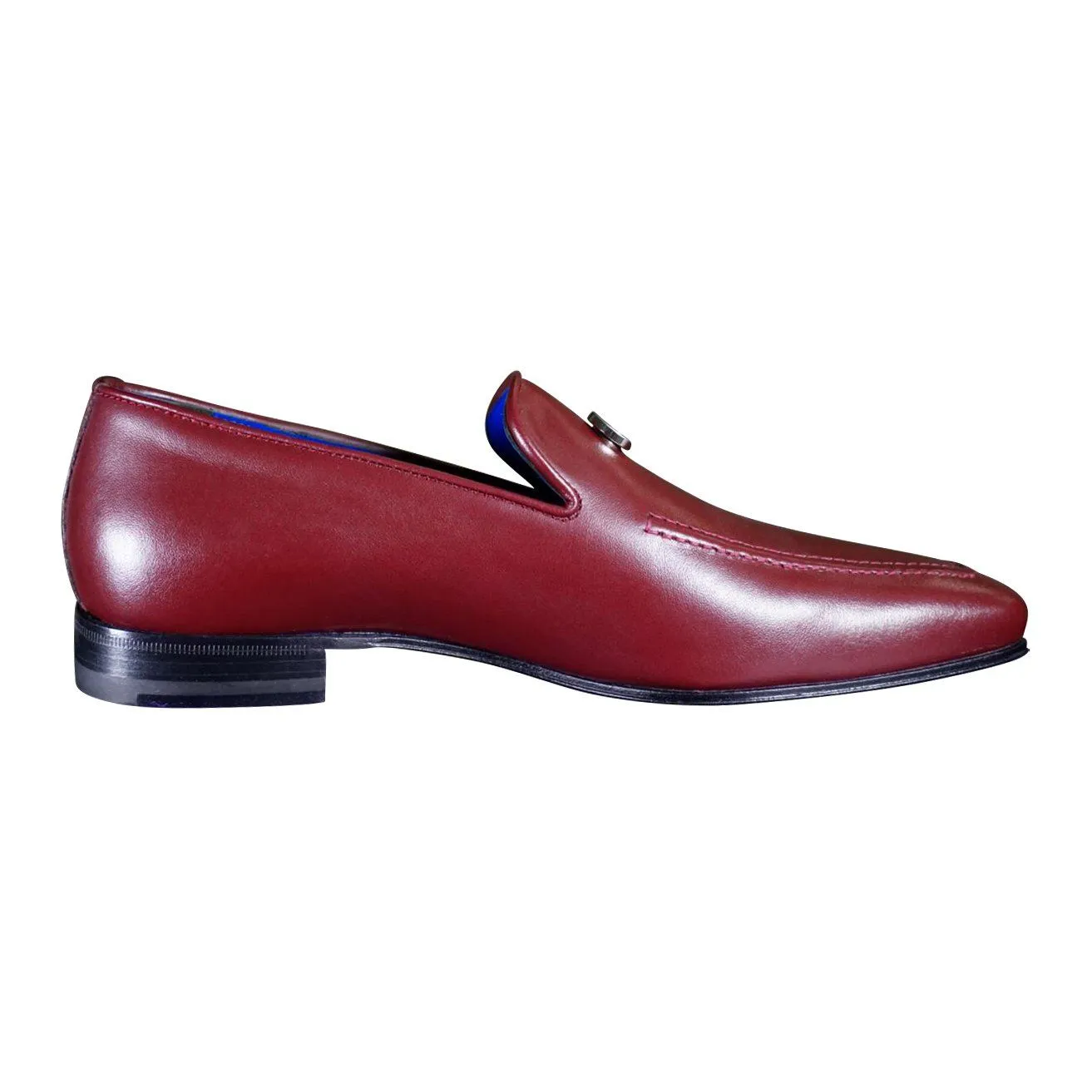 Bordo With Silver Hardware Leather Loafers