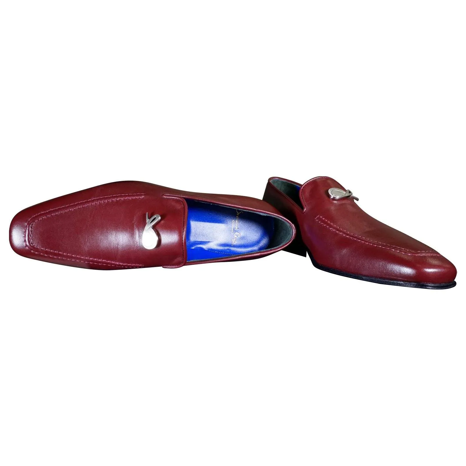 Bordo With Silver Hardware Leather Loafers