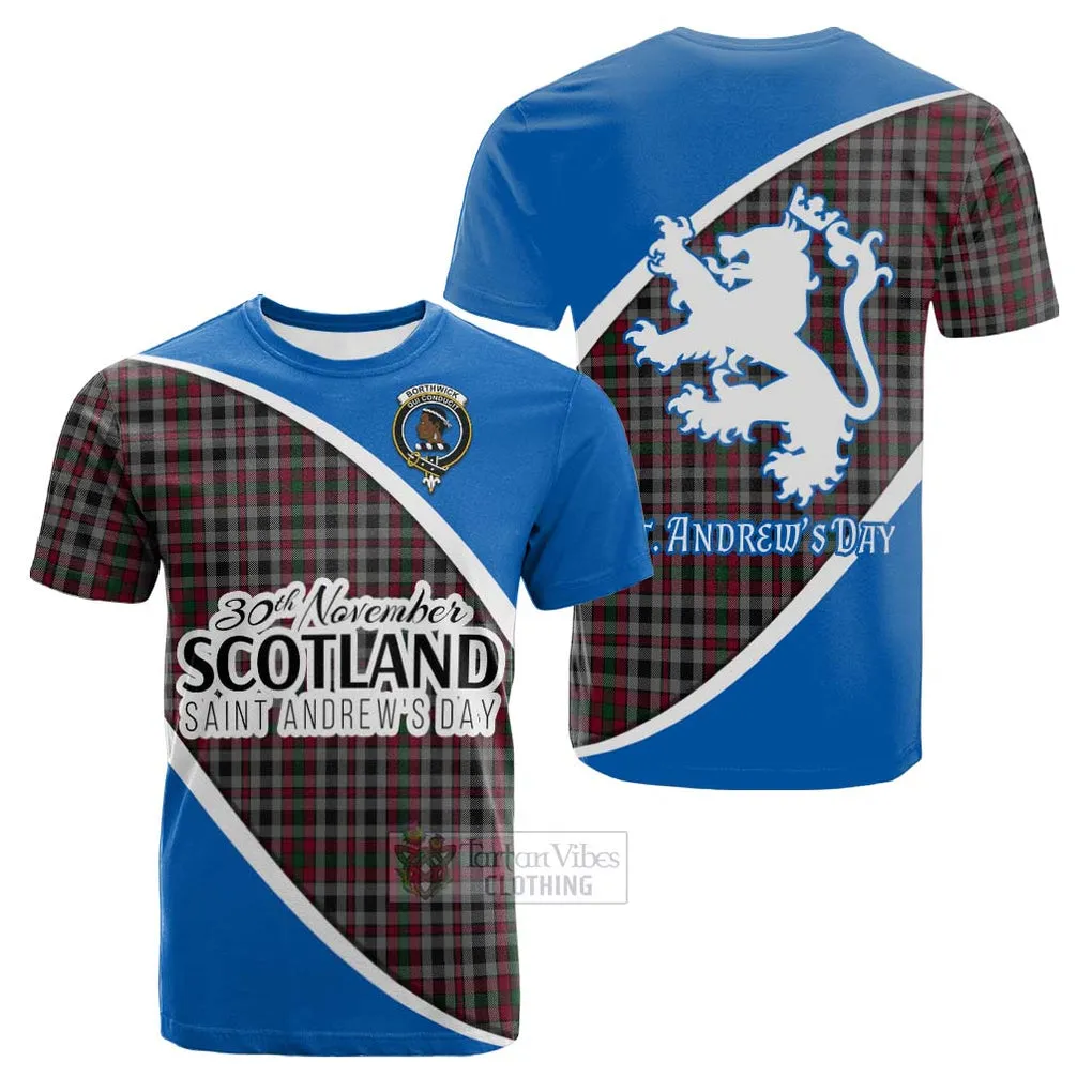 Borthwick Family Crest Tartan Cotton T-shirt Celebrate Saint Andrew's Day in Style