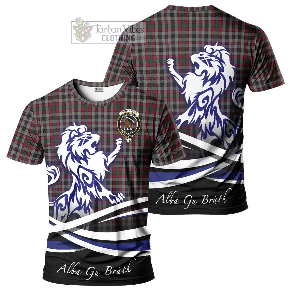 Borthwick Tartan Cotton T-shirt with Alba Gu Brath Regal Lion Emblem